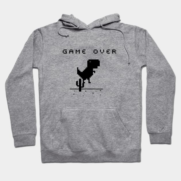 Chrome Dinosaur ( T-Rex Dino) Game Over Hoodie by kani